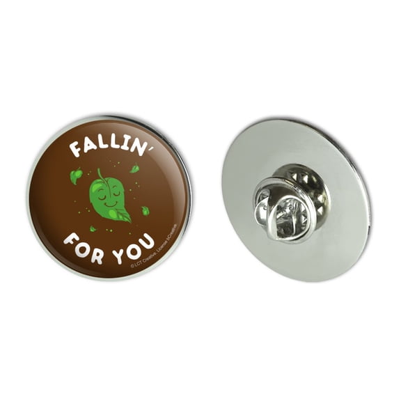 Fallin' For You Falling Leaves Leaf Love Funny Humor Metal 1.1" Tie Tack Hat Lapel Pin Pinback
