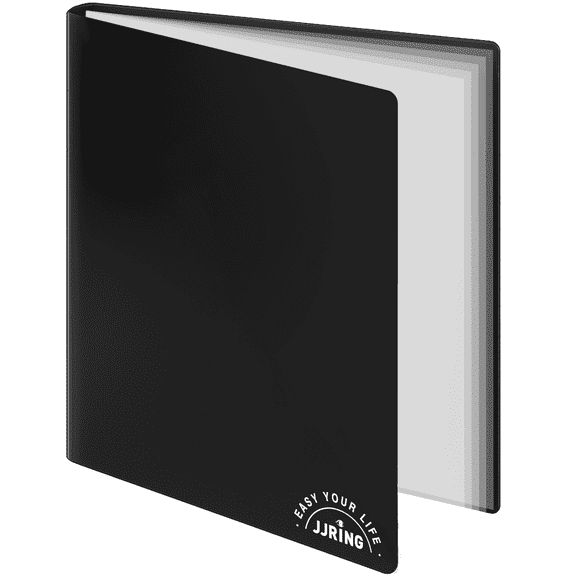 18x24 Art Portfolio Folder with Plastic Sleeves, 24-Pocket Portfolio Binder Displaying 48 Pages, Black