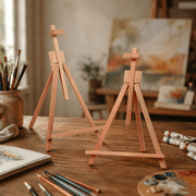 LAVFOX 2-Pack Tabletop Easel Display Stand for Painting, 25 Inch Wooden Photo and Sign Holder, Natural