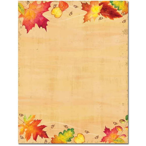 Falling Autumn Leaves Letterhead Laser & Inkjet Printer Paper