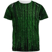 Falling Binary Code All Over Adult T-Shirt - X-Large