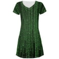 thumbnail image 1 of Falling Binary Code All Over Juniors V-Neck Dress, 1 of 2