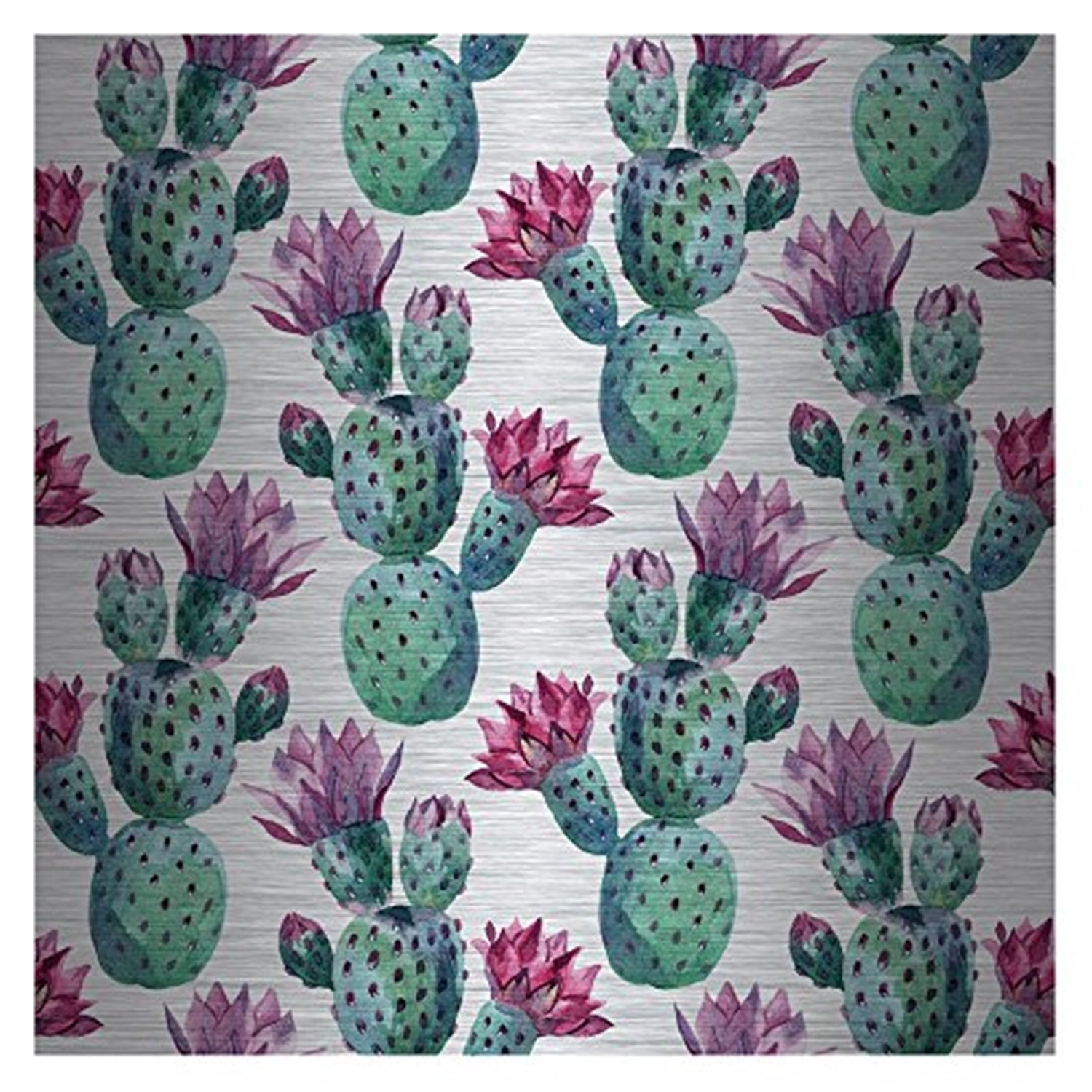 Falling Cactus Painting Print on Brushed Aluminum - Walmart.com