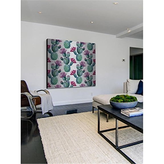 Falling Cactus Painting Print on Brushed Aluminum