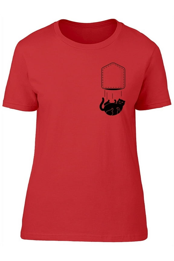 Falling Cat Out Of Pocket. T-Shirt Women -Image by Shutterstock, Female Large