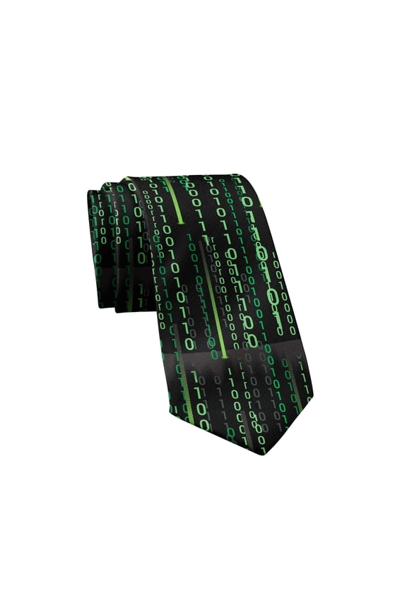 Falling Code Tie Funny Sarcastic Computer Graphic Novelty Necktie