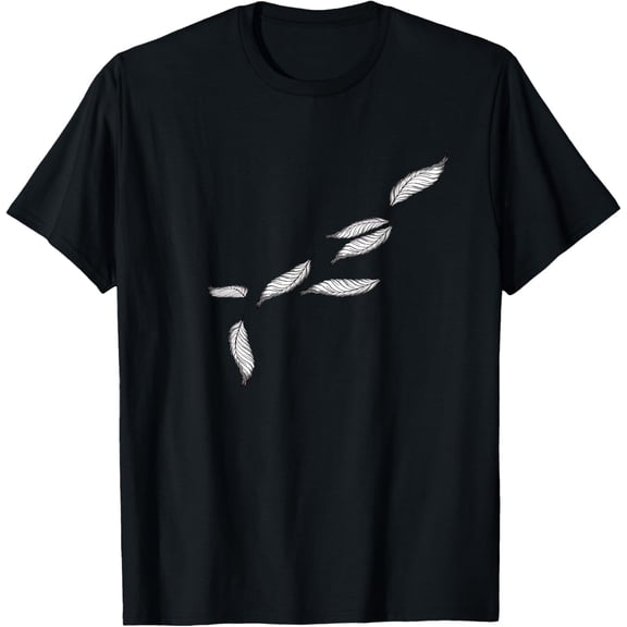 Falling Feathers Unique Cool Designs Angels Women T-Shirt men and women can wear, black, white, gifts.