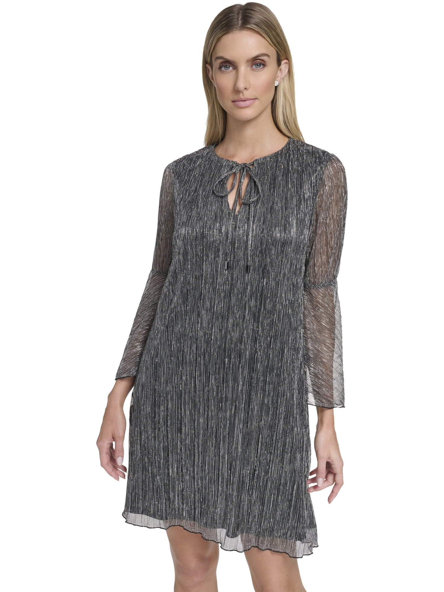 Falling Flowers Women's Bell Sleeve Float Dress, Sizes XS-XL
