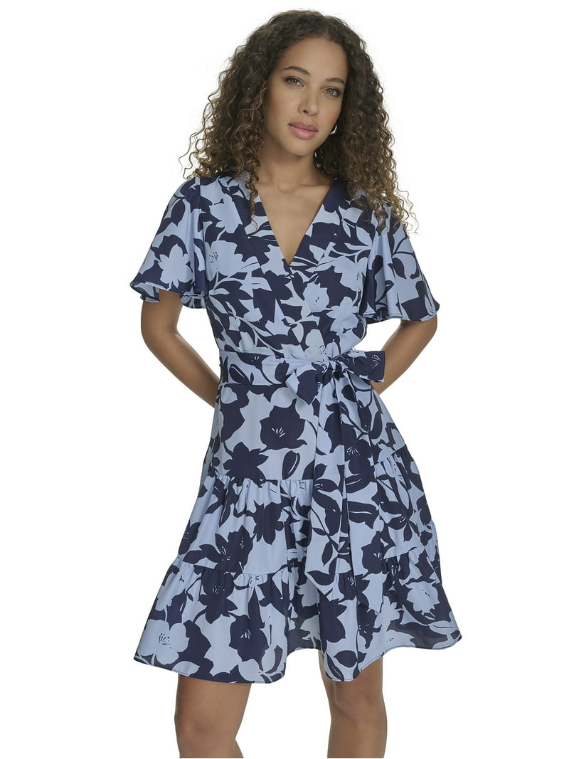 slim fit dress slacks Farah Naz Women Floral Fit and Flare Dress, Women's, Size: 10 main image 1