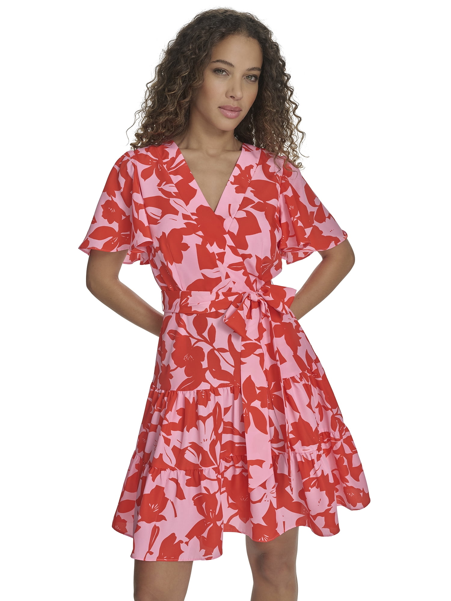 green emerald velvet dress DOLLY & DOTTY Beverly Vintage Inspired Pink Falling Flowers Off Should main image 0