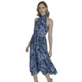 thumbnail image 1 of Falling Flowers Women's Mock Neck Sleeveless Midi Dress, Sizes XS-XL, 1 of 7