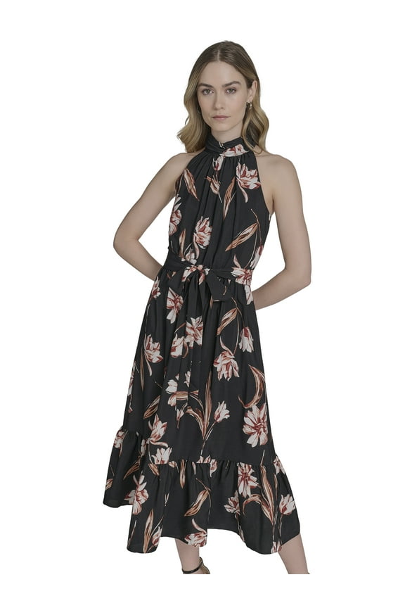 Women's Mock Neck Sleeveless Midi Dress, Sizes XS-XL