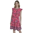 thumbnail image 1 of Falling Flowers Women's Smocked Fit & Flare With Ruffle Details Short Dress, Sizes XS-XL, 1 of 7