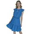 thumbnail image 1 of Falling Flowers Women's Smocked Fit & Flare With Ruffle Details Short Dress, Sizes XS-XL, 1 of 7