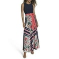 thumbnail image 1 of Falling Flowers Women's Two Fer Maxi Dress with Jersey Top and Printed Skirt with Solid Sash, Sizes XS-XL, 1 of 6