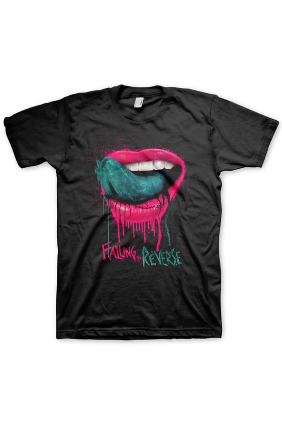 Men's Lips Logo T-Shirt Black Medium | Officially Licensed