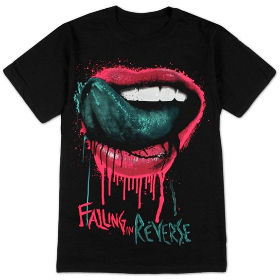 Falling In Reverse Men's Lips Logo T-Shirt Black XX-Large | Officially Licensed