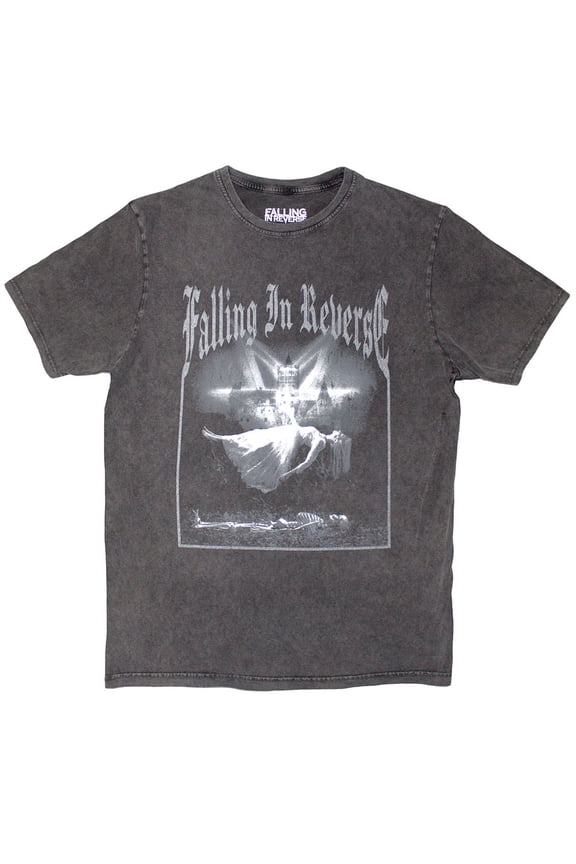 Falling In Reverse Unisex Stone Wash T-Shirt Floating (Charcoal Grey) (XX-Large)