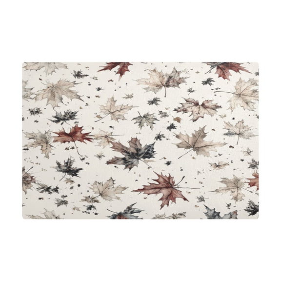 Falling Leaves Kitchen Leather Drying Mat with Silica Gel Absorbent Layer, 11.8''x17.7''