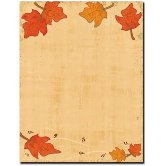 Falling Leaves Letterhead Laser & Inkjet Printer Paper, 25 Sheets Pack