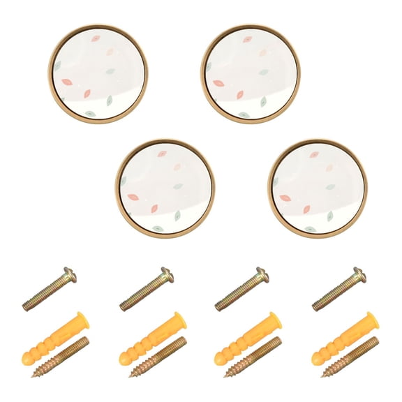 Falling Leaves Pattern Cabinet Furniture Knobs Drawer Metal Pulls 1.26in Acrylic Zinc Alloy Dual Screw Set