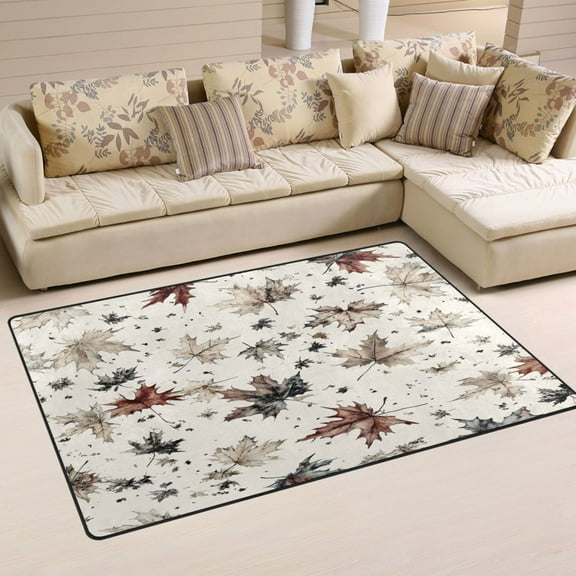 Falling Leaves Soft Polyester Area Rug 31''x20'', Non Slip, Memory Foam, Water Absorbent
