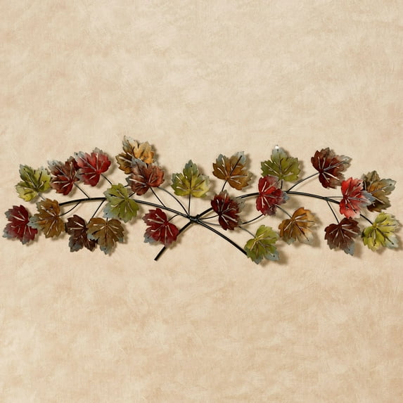 Falling Leaves Wall Topper Bronze and Red Earth Tones 40 Inches Wide