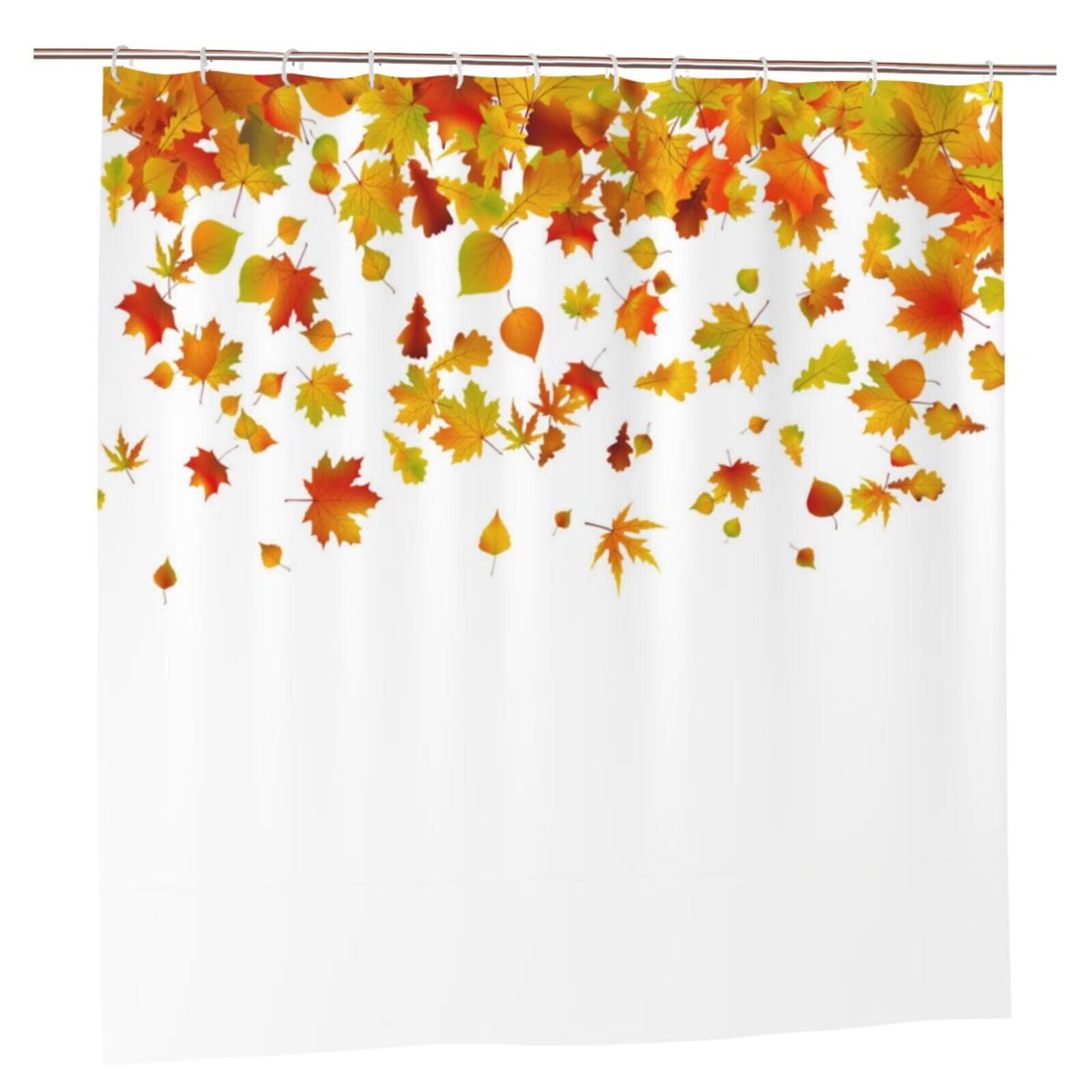 Falling Maple Leaves Shower Curtain for Bathroom Autumn Thanksgiving