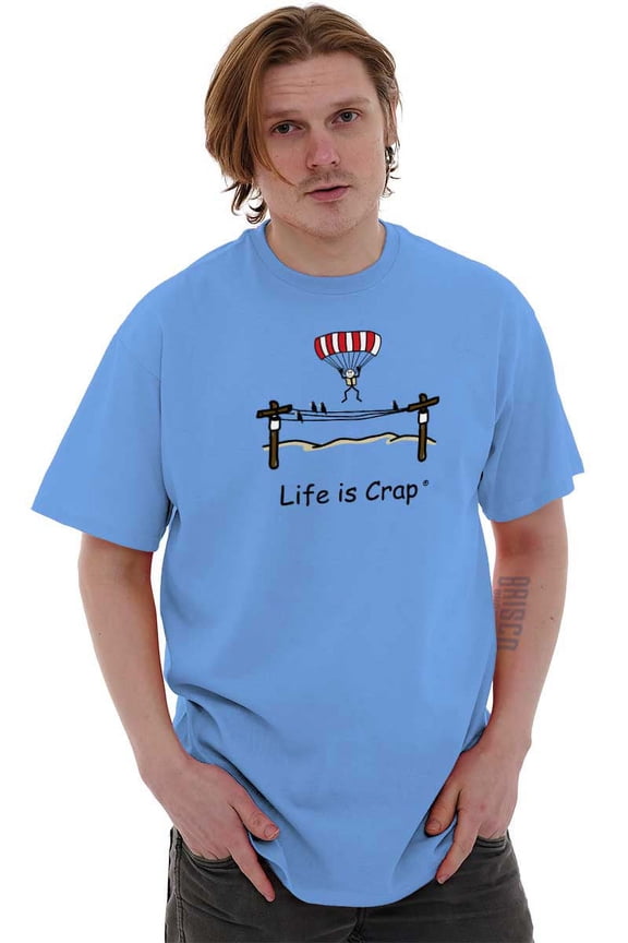 Falling Parachute Skydiving Fail Joke Men's Graphic T Shirt Tees Brisco Brands X