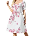 thumbnail image 1 of Falling Pink Sakura Cherry Blossom branches on white Sleeveless Dress summer dresses ladies 2025 party dresses women Dress, 1 of 5