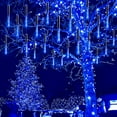 thumbnail image 1 of Falling Rain Lights Christmas Outdoor Meteor Shower Lights 12 inch 8 Tube 192 led Rain Falling Icicle Cascading Lights for Xmas Tree Wedding New Year Decoration, 1 of 8