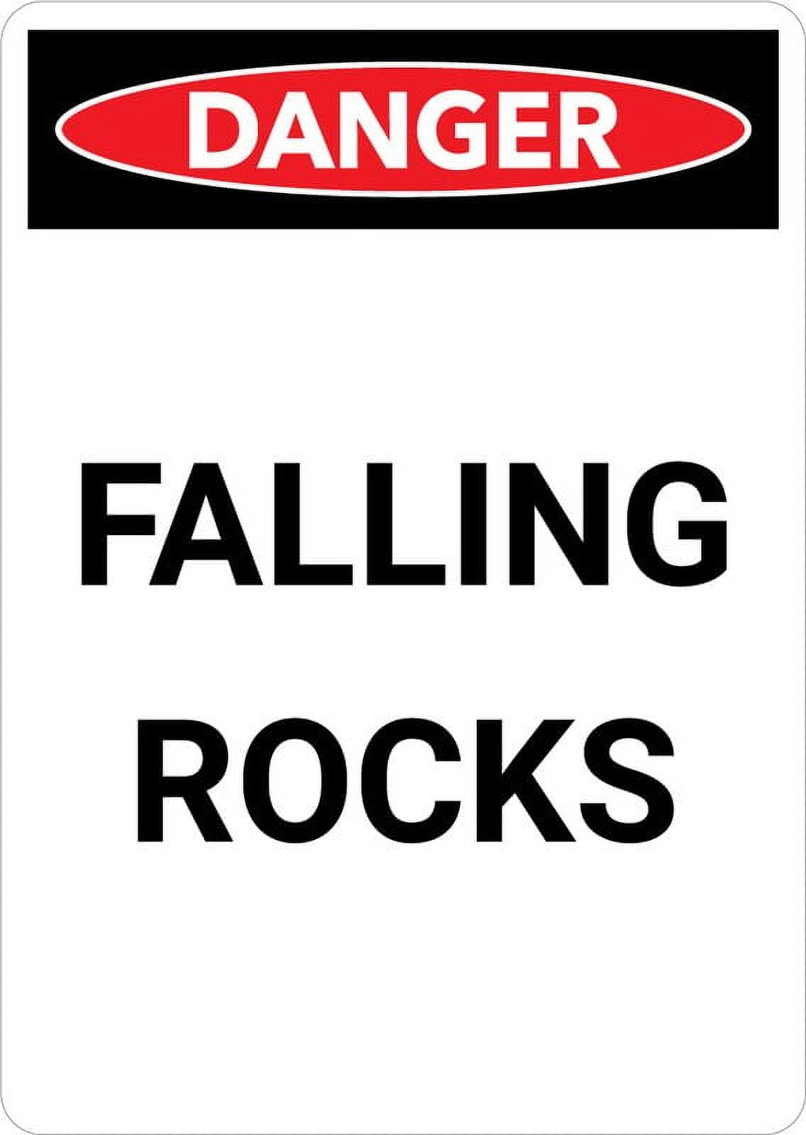 Falling Rocks Sign Safety Restriction Alert Attention Caution Warning ...