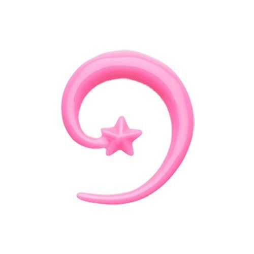 Covet Jewelry Falling Star Spiral Acrylic Ear Gauge Spiral Hanging Tapers - Pair