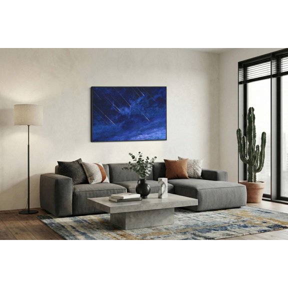 Falling Stars Meteor Shower Night Sky Celestial Cosmic Portrait Decor Unframed Paper Print