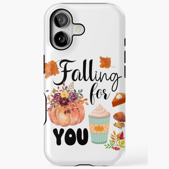 Falling for You Autumn Pumpkin Quote iPhone Case 17 16 15 14 13 12 11 Pro Max