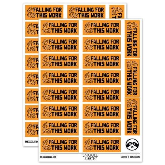 Falling for this Work Leaves Teacher Student School Sticker Set - Orange - Gloss Finish - 2.00" Large