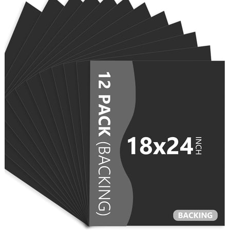 Falling in Art 12-Pack 18x24 Black Backing Boards, Acid-Free Matboards for Photos, Pictures, Prints, Frames and Artwork