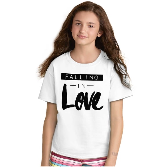 Falling in Love Romantic Cute Trendy Girls Kids T Shirt Tees Teen Brisco Brands S