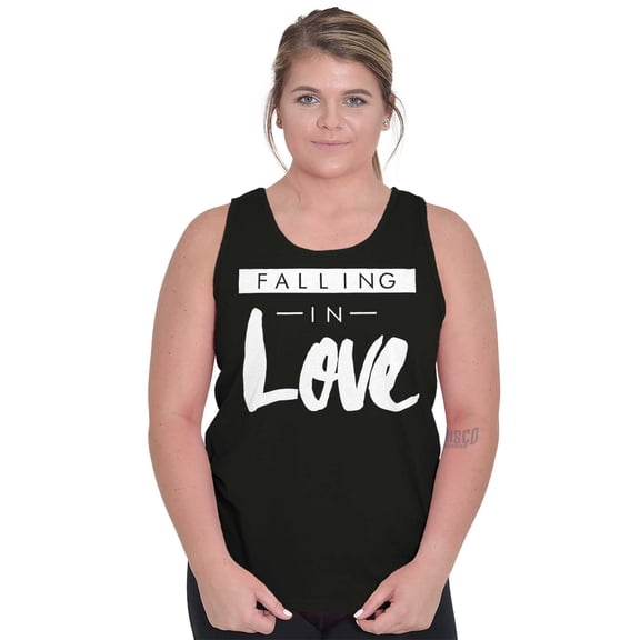 Falling in Love Romantic Cute Trendy Tank Top Tee Shirt Women Brisco Brands S