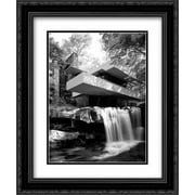 Fallingwater 2x Matted 20x24 Black Ornate Framed Art Print by Frank Lloyd Wright