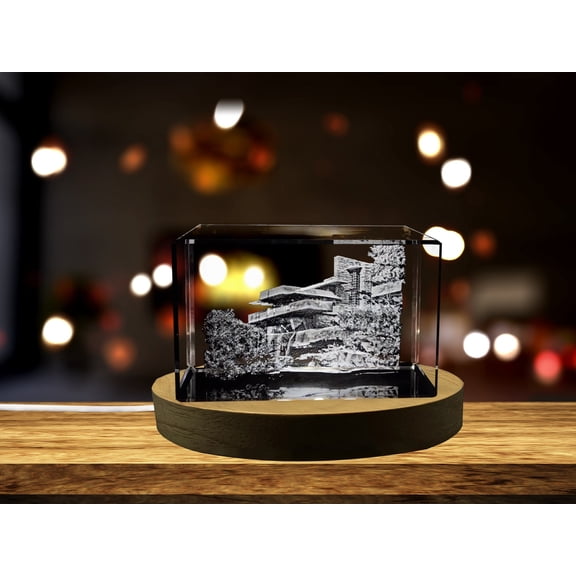 Fallingwater — Mill Run 3D Engraved Crystal Collectible Souvenir
