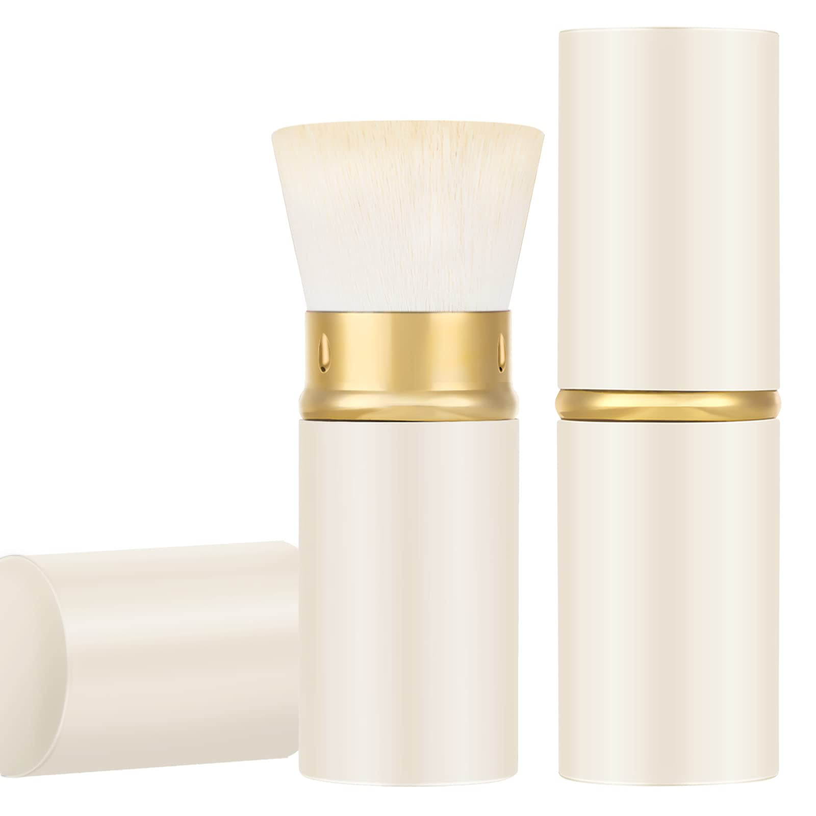 Falliny Retractable Foundation Makeup Brushes, Travel Kabuki Powder