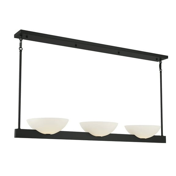 Fallon 3-Light Linear Chandelier in Matte Black