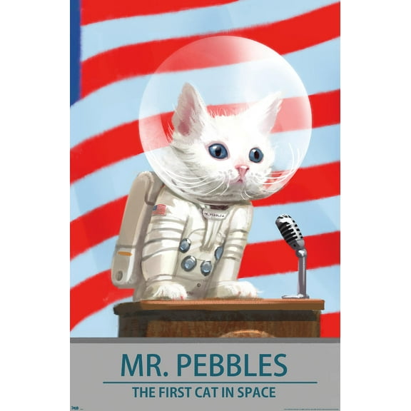 Fallout 4 - Mr. Pebbles - The First Cat In Space Wall Poster, 14.725" x 22.375"