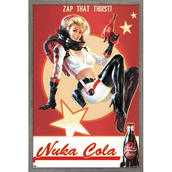 Fallout 4 - Nuka Cola - Zap That Thirst! Wall Poster, 22.375" x 34" Framed