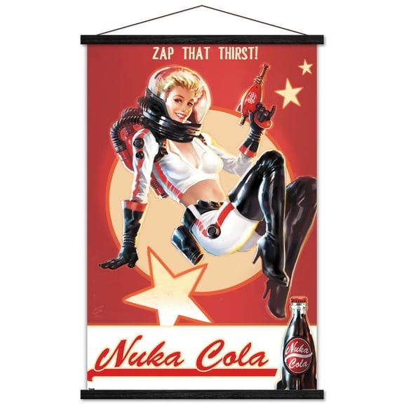 Fallout 4 - Nuka Cola - Zap That Thirst! Wall Poster with Magnetic Frame, 22.375" x 34"
