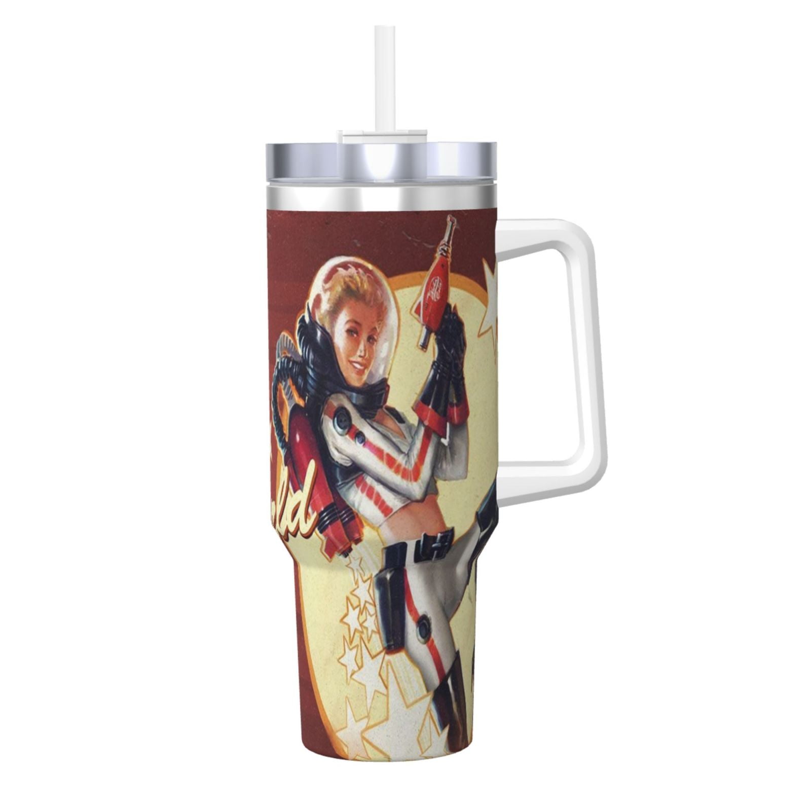 Batman 40 Oz Tumbler With Handle And Straw, Stainless Steel Vacuum Travel Mug, Double Wall Insulated Lid Water Bottle Gifts Party Office Coffee