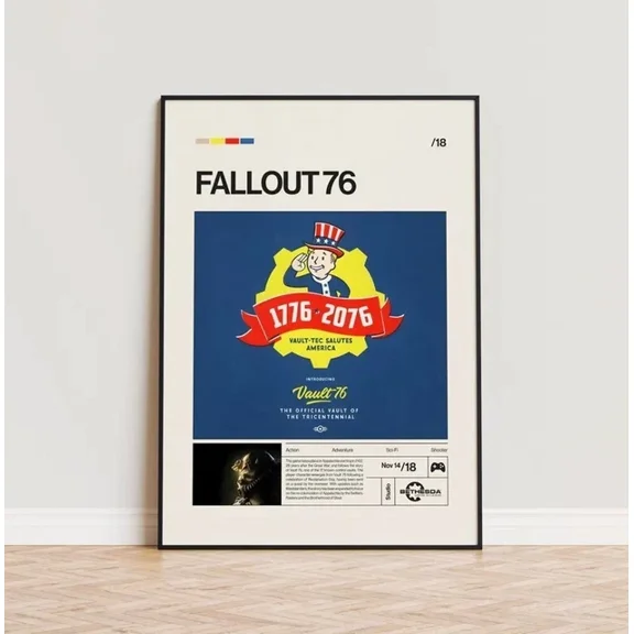 Fallout 76 Poster Video Game Poster Minimalist Game Print Gaming Room Poster Home Decor Office Wall Art