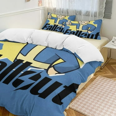 Fallout Bedding Set Novelty Pattern Soft Microfiber Comforter Set 3 Pieces 1 Duvet Cover 2 Pillow Shams Twin-86"x70"