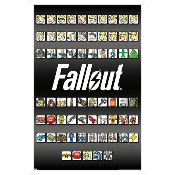 Fallout - Emojis Wall Poster, 22.375" x 34" Framed
